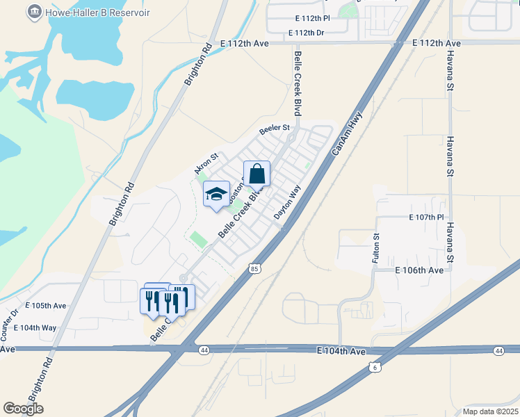 map of restaurants, bars, coffee shops, grocery stores, and more near 10774 Belle Creek Boulevard in Henderson