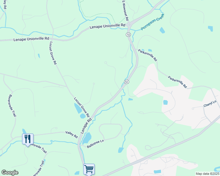 map of restaurants, bars, coffee shops, grocery stores, and more near 1 Deblyn V Lane in West Chester
