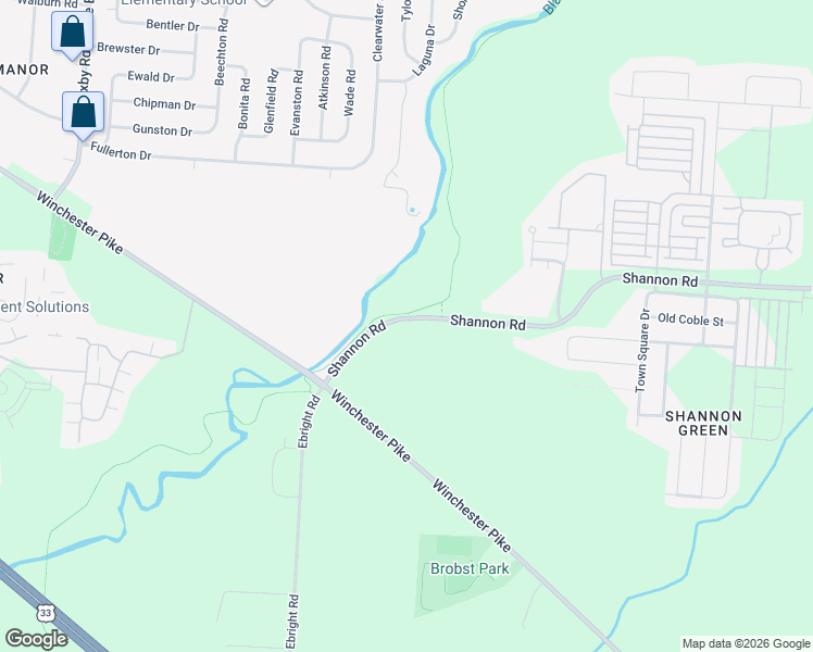 map of restaurants, bars, coffee shops, grocery stores, and more near 5148-5194 Shannon Road in Columbus