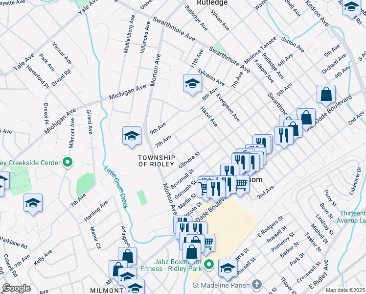 map of restaurants, bars, coffee shops, grocery stores, and more near 324 6th Avenue in Folsom