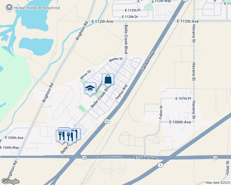 map of restaurants, bars, coffee shops, grocery stores, and more near 10774 Belle Creek Boulevard in Henderson