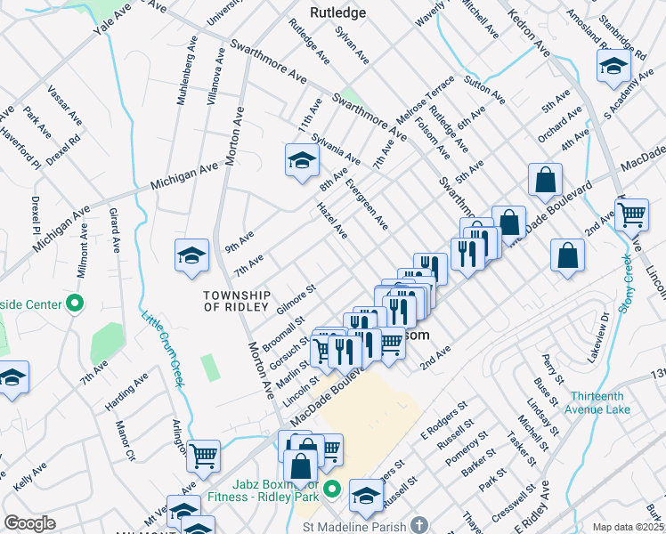 map of restaurants, bars, coffee shops, grocery stores, and more near 437 Gilmore Street in Folsom