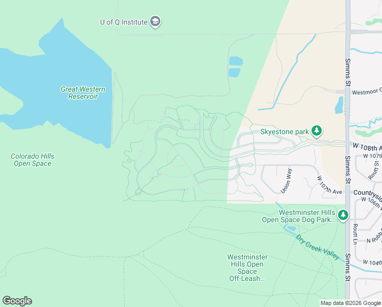 map of restaurants, bars, coffee shops, grocery stores, and more near 10782 Big Horn Drive in Broomfield