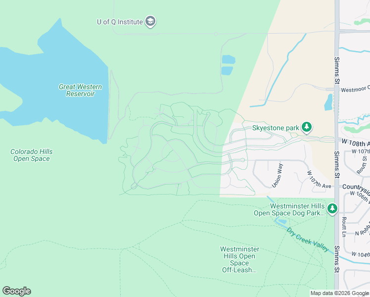 map of restaurants, bars, coffee shops, grocery stores, and more near 10782 Big Horn Drive in Broomfield