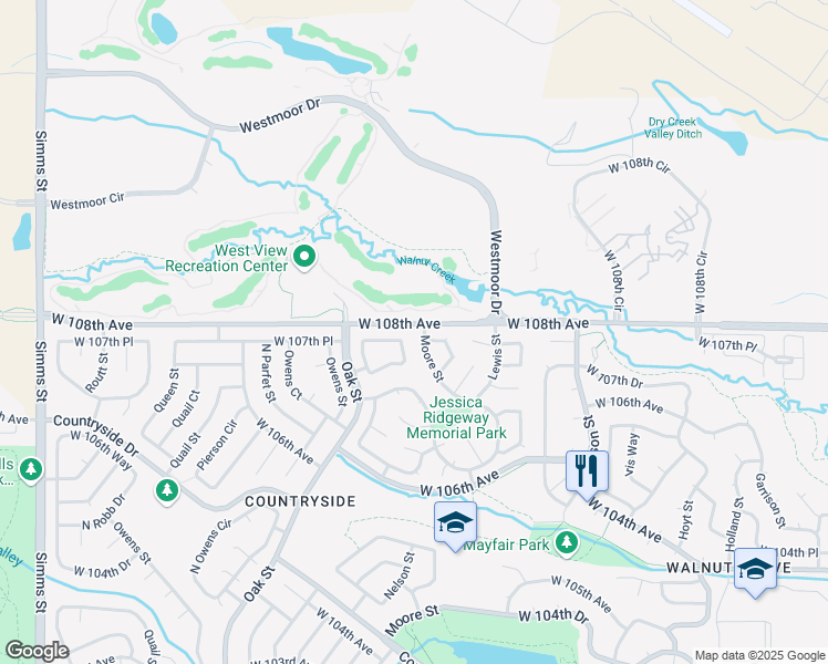 map of restaurants, bars, coffee shops, grocery stores, and more near in Broomfield