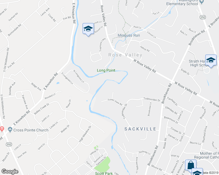 map of restaurants, bars, coffee shops, grocery stores, and more near 10 Tanglewood Drive in Rose Valley