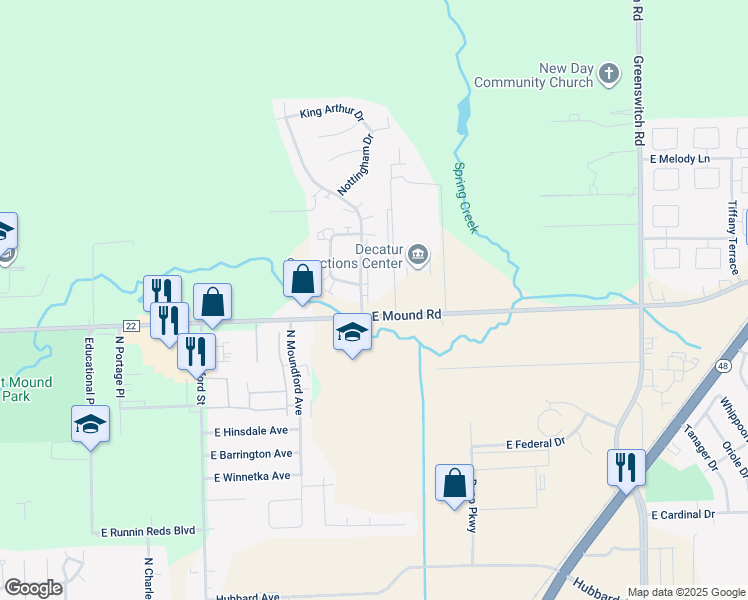 map of restaurants, bars, coffee shops, grocery stores, and more near in Decatur