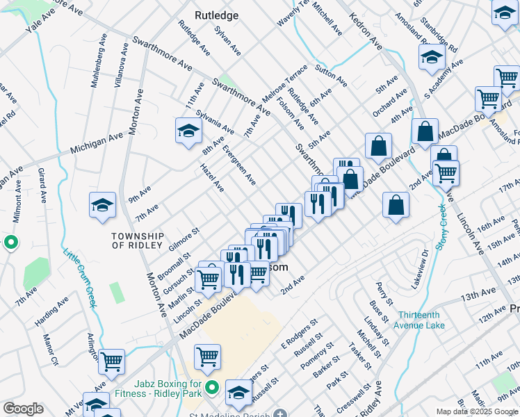 map of restaurants, bars, coffee shops, grocery stores, and more near 426 Fernwood Avenue in Folsom