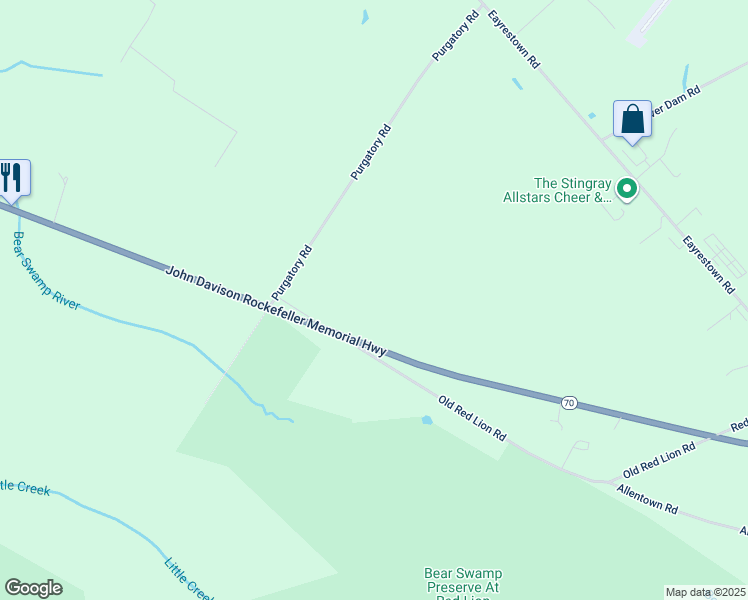 map of restaurants, bars, coffee shops, grocery stores, and more near 1729 New Jersey 70 in Southampton Township