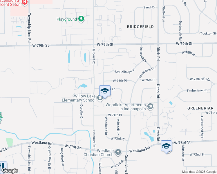 map of restaurants, bars, coffee shops, grocery stores, and more near 1746 Minturn Lane in Indianapolis