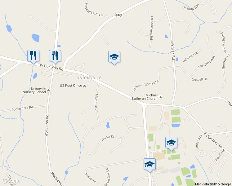 map of restaurants, bars, coffee shops, grocery stores, and more near 1778 West Doe Run Road in Kennett Square