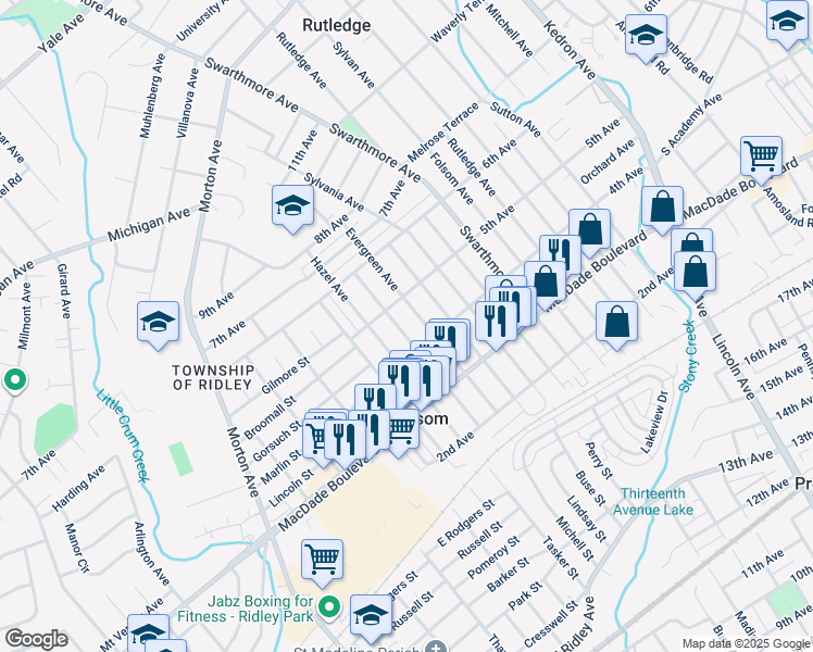 map of restaurants, bars, coffee shops, grocery stores, and more near 426 Fernwood Avenue in Folsom