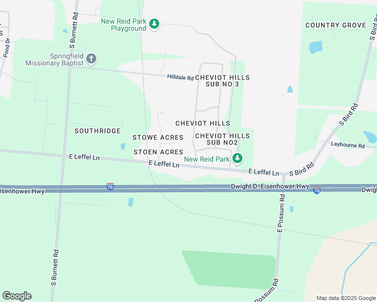 map of restaurants, bars, coffee shops, grocery stores, and more near 2960 East Leffel Lane in Springfield