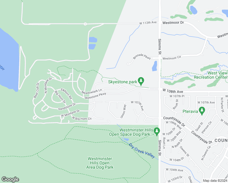 map of restaurants, bars, coffee shops, grocery stores, and more near 12262 Meadowlark Lane in Broomfield