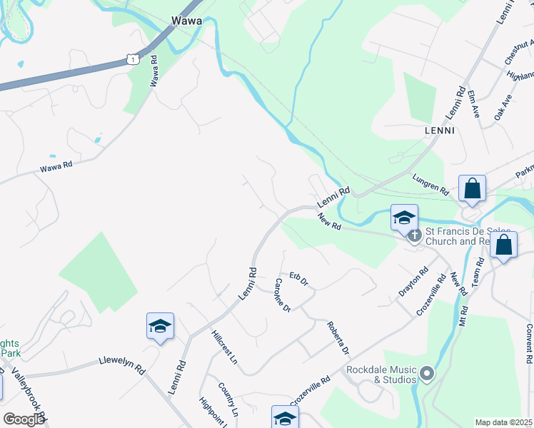 map of restaurants, bars, coffee shops, grocery stores, and more near 15 Miller Way in Aston