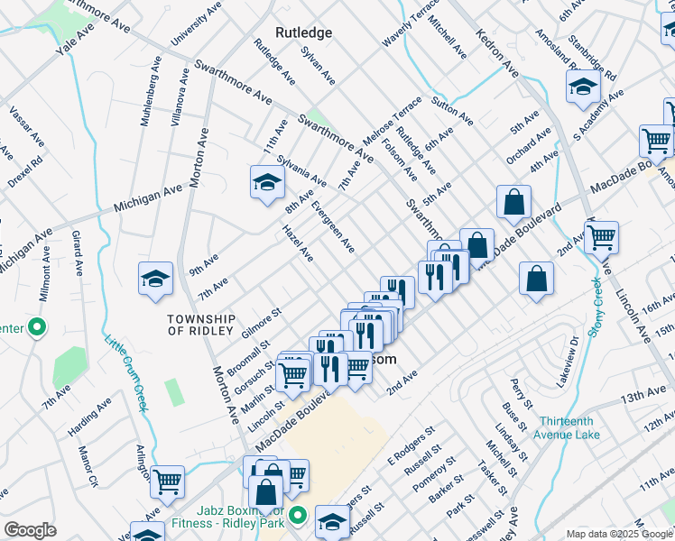 map of restaurants, bars, coffee shops, grocery stores, and more near 505 Fernwood Avenue in Folsom