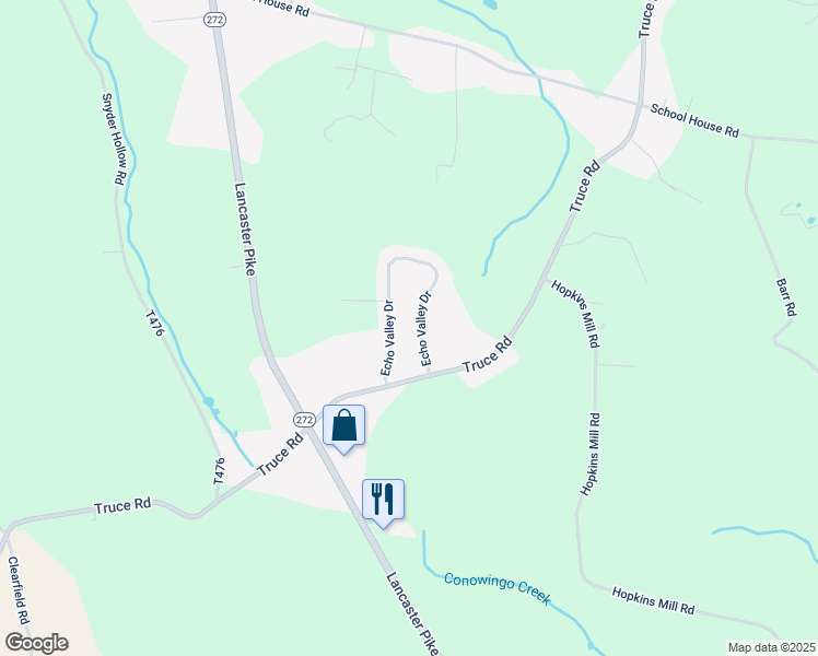 map of restaurants, bars, coffee shops, grocery stores, and more near 7 Echo Valley Drive in New Providence