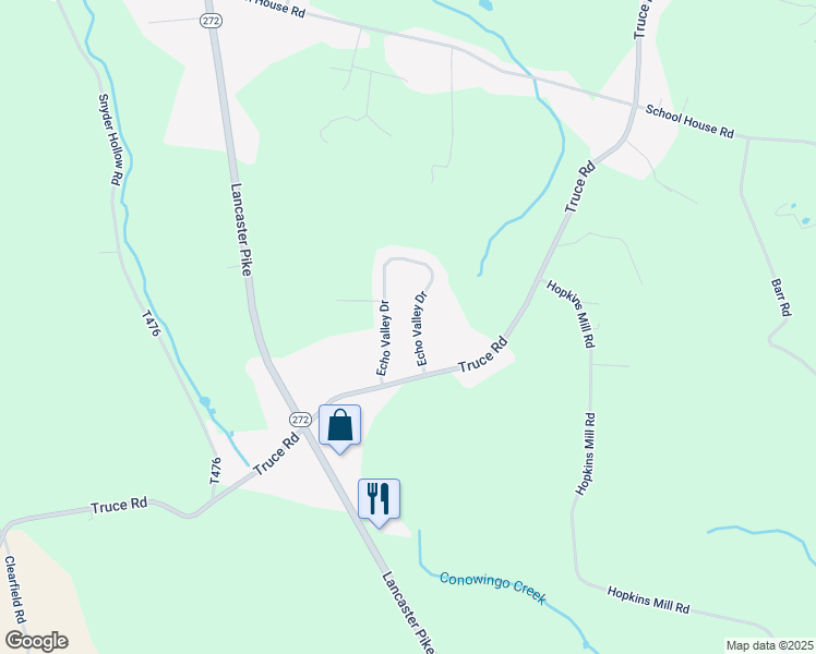 map of restaurants, bars, coffee shops, grocery stores, and more near 7 Echo Valley Drive in New Providence