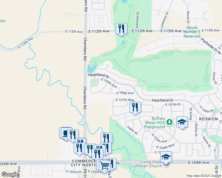 map of restaurants, bars, coffee shops, grocery stores, and more near Jasper Street in Commerce City