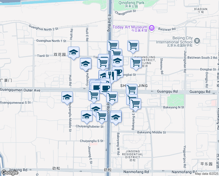 map of restaurants, bars, coffee shops, grocery stores, and more near in 