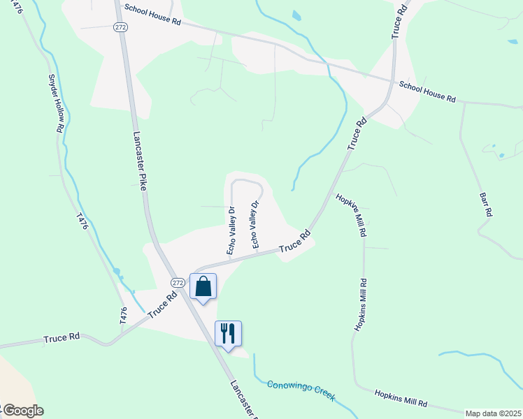map of restaurants, bars, coffee shops, grocery stores, and more near 12 Echo Valley Drive in New Providence