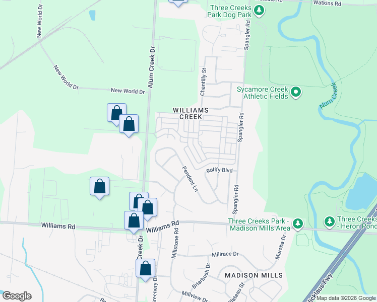map of restaurants, bars, coffee shops, grocery stores, and more near 3767 Revolutionary Drive in Columbus