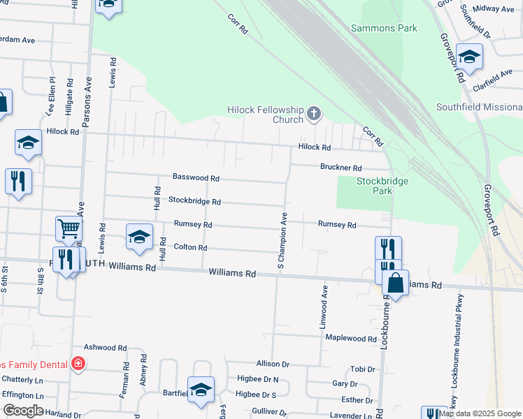 map of restaurants, bars, coffee shops, grocery stores, and more near 797 Stockbridge Road in Columbus