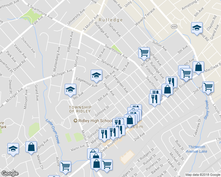 map of restaurants, bars, coffee shops, grocery stores, and more near 601 6th Avenue in Folsom