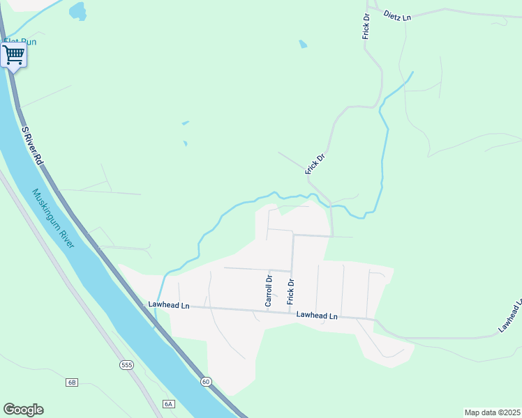 map of restaurants, bars, coffee shops, grocery stores, and more near 2665 Glenn Circle in Zanesville