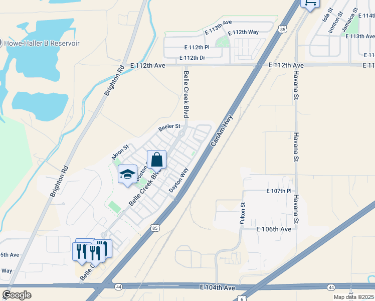map of restaurants, bars, coffee shops, grocery stores, and more near 10885 Dayton Way in Henderson