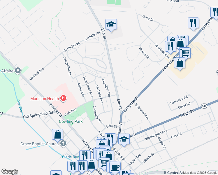 map of restaurants, bars, coffee shops, grocery stores, and more near 112 Chandler Avenue in London