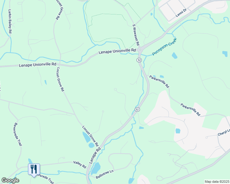 map of restaurants, bars, coffee shops, grocery stores, and more near 1 Deblyn V Lane in West Chester