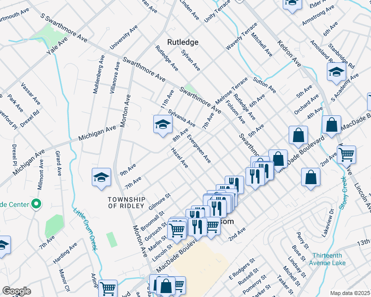 map of restaurants, bars, coffee shops, grocery stores, and more near 612 7th Avenue in Folsom