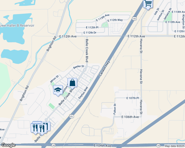 map of restaurants, bars, coffee shops, grocery stores, and more near 10885 Dayton Way in Henderson