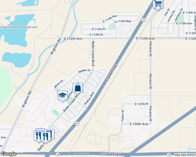 map of restaurants, bars, coffee shops, grocery stores, and more near 10885 Dayton Way in Henderson