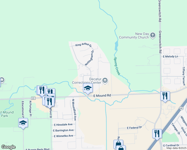 map of restaurants, bars, coffee shops, grocery stores, and more near 2003 Oxford Court in Decatur