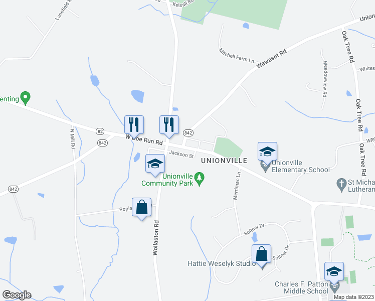 map of restaurants, bars, coffee shops, grocery stores, and more near 1720 West Doe Run Road in Kennett Square
