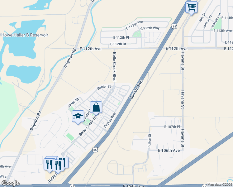 map of restaurants, bars, coffee shops, grocery stores, and more near 10995 Dayton Court in Henderson