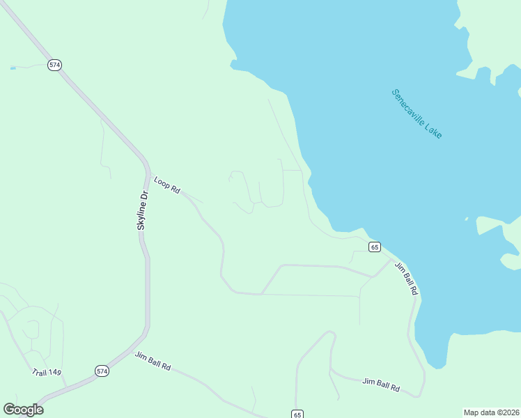 map of restaurants, bars, coffee shops, grocery stores, and more near 55249 Jim Ball Road in Senecaville