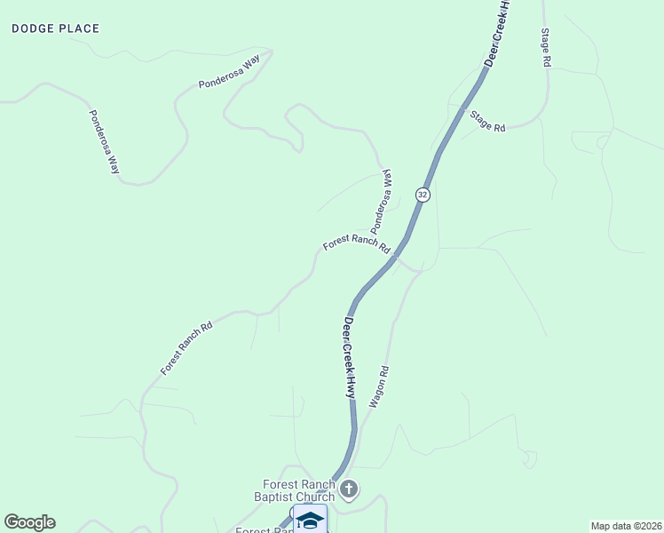 map of restaurants, bars, coffee shops, grocery stores, and more near 16300 Forest Ranch Road in Forest Ranch