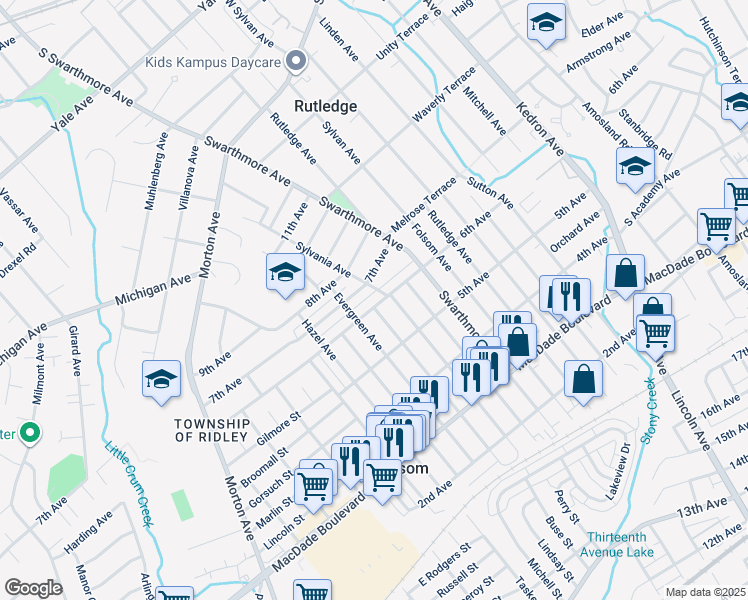 map of restaurants, bars, coffee shops, grocery stores, and more near 717 6th Avenue in Folsom