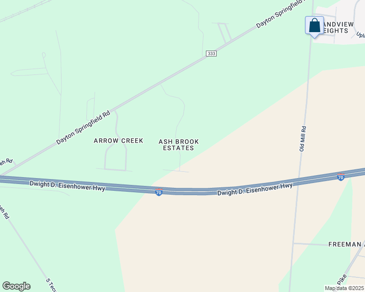 map of restaurants, bars, coffee shops, grocery stores, and more near 2270 Ashbrook Drive in Springfield