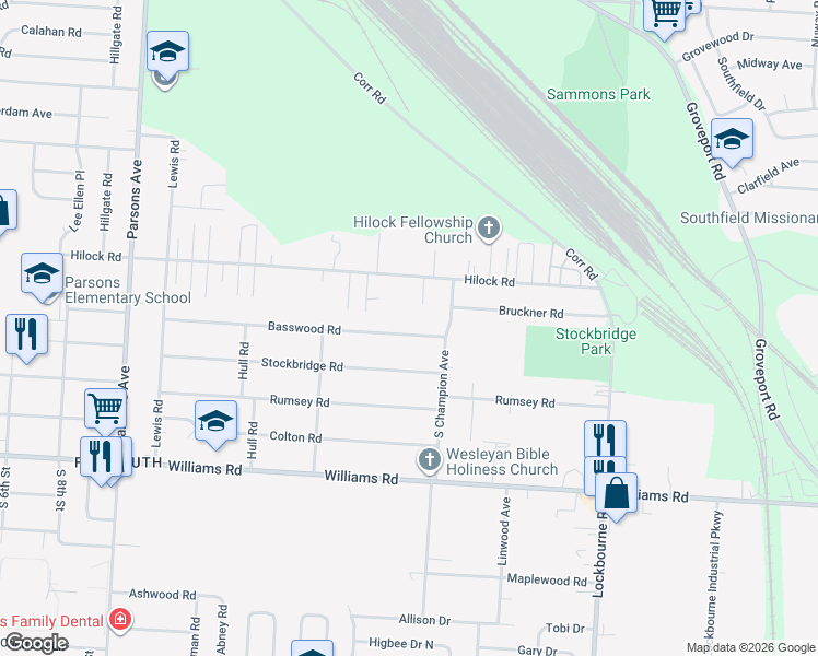 map of restaurants, bars, coffee shops, grocery stores, and more near 790 Basswood Road in Columbus