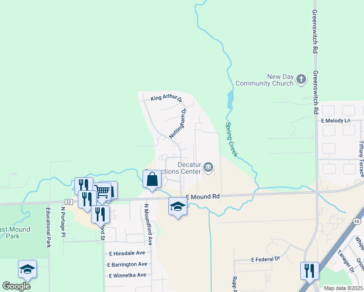 map of restaurants, bars, coffee shops, grocery stores, and more near 2003 Oxford Court in Decatur