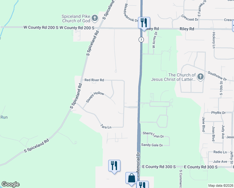 map of restaurants, bars, coffee shops, grocery stores, and more near 3624 Fiddlers Green in New Castle