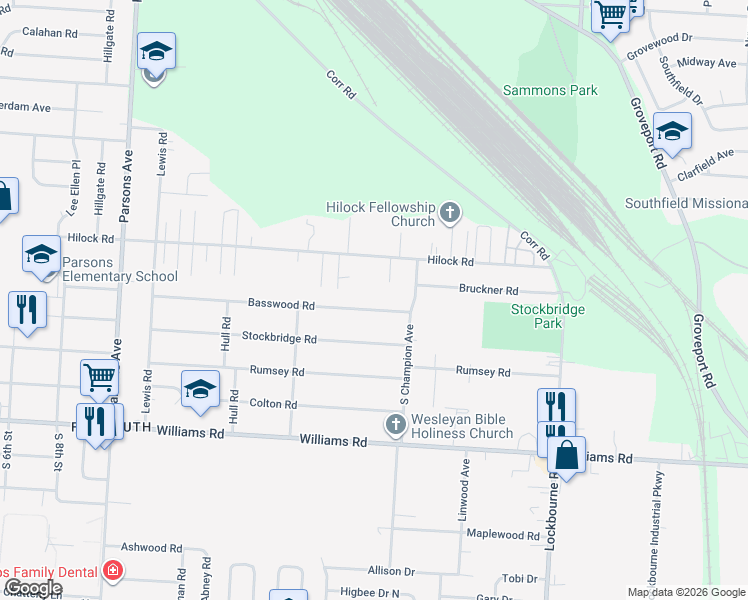 map of restaurants, bars, coffee shops, grocery stores, and more near 790 Basswood Road in Columbus