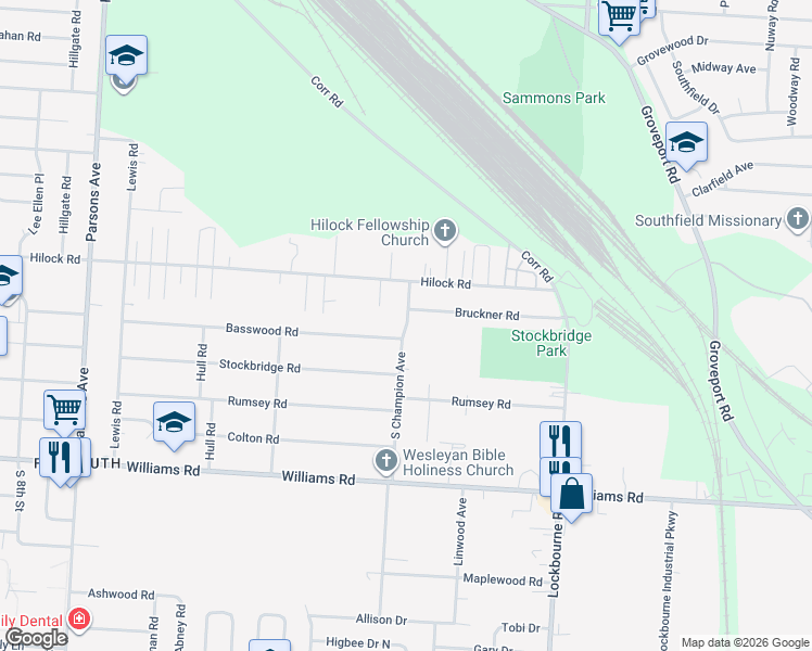 map of restaurants, bars, coffee shops, grocery stores, and more near 850 South Champion Avenue in Columbus