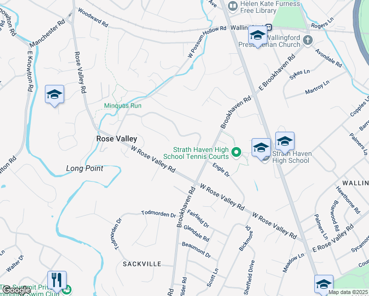 map of restaurants, bars, coffee shops, grocery stores, and more near 35 Rabbit Run Road in Rose Valley