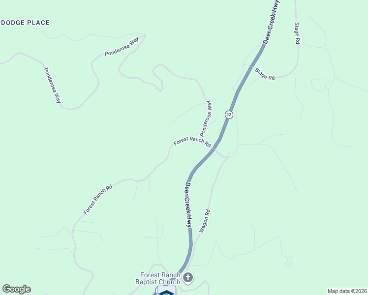 map of restaurants, bars, coffee shops, grocery stores, and more near 16298 Forest Ranch Road in Forest Ranch