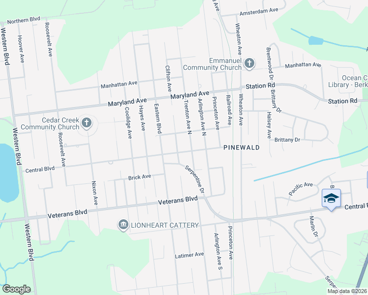 map of restaurants, bars, coffee shops, grocery stores, and more near 246 Central Boulevard in Berkeley Township